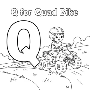 Quad bike coloring page for children | 儿童四轮摩托车涂色图