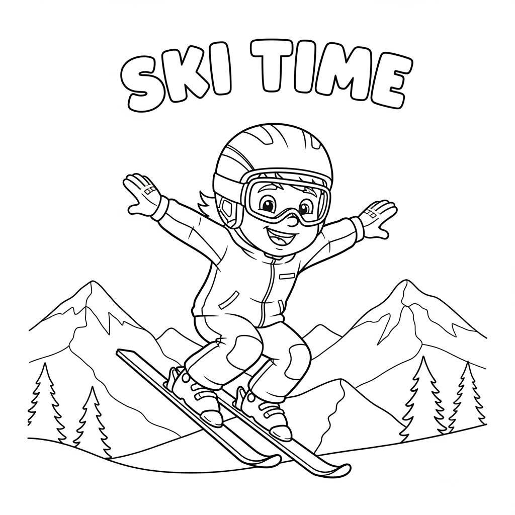 Ski jump – 滑雪跳跃填色页